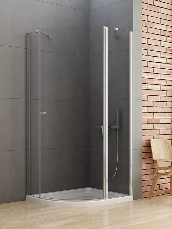 New Trendy New Soleo Kabina Prysznicowa Asymetryczna Drzwi Uchylne Pojedyncze 100x80 cm (K-0421)